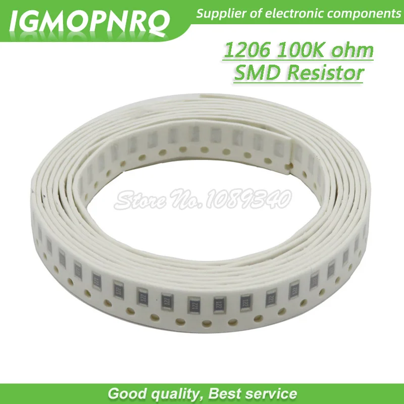 

100PCS 1206 SMD Resistor 1% resistance 100K ohm chip resistor 0.25W 1/4W 104 IGMOPNRQ