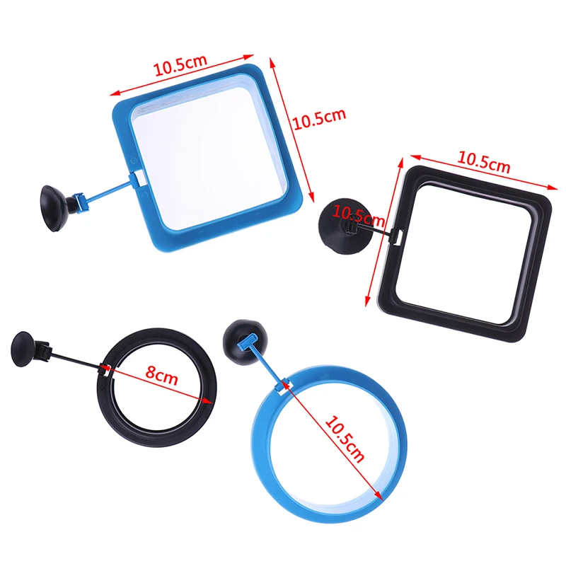 Aquarium Feeding Ring Fish Tank Station Floating Food Tray Feeder Square Circle Accessory Water Plant Buoyancy Suction Cup