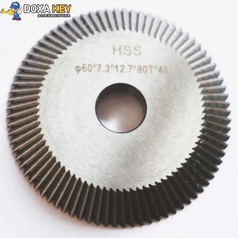 Raise HSS Milling cutter 0010 (60X7.3X12.7) for Wenxing Key Cutting Machine 100A,100A1,100A2,100A3(one piece)