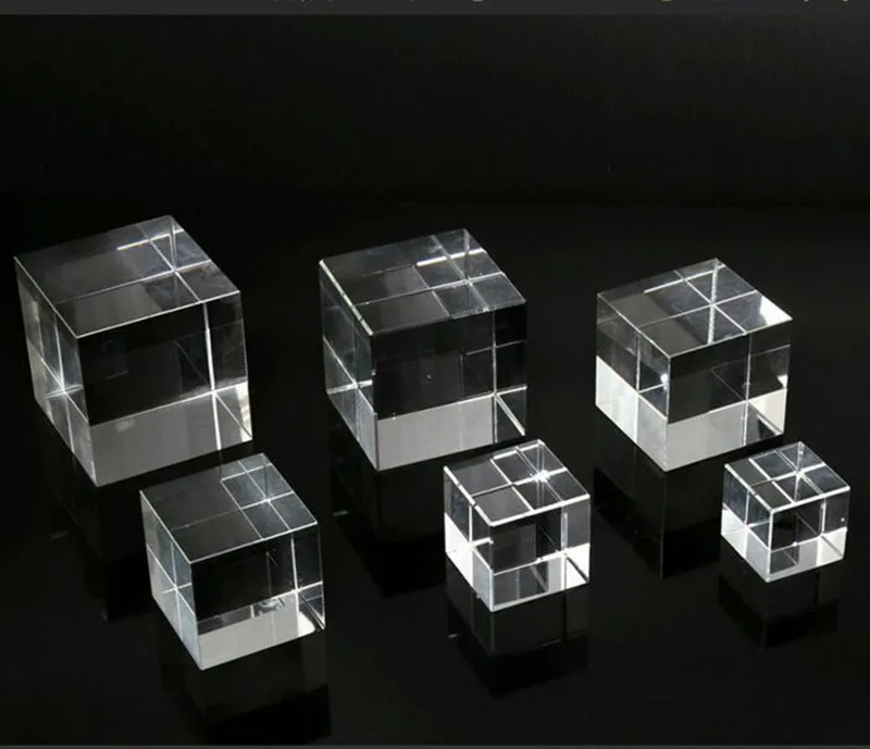 Good Quality 10pcs Crystal Cube K9 Crystal Blank Block Carved White Embryo Material for 3d Laser Engraved Craft Art Gift Award