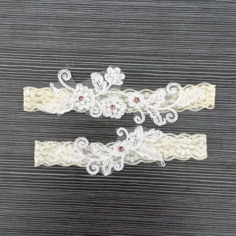 2Pcs/set New Wedding Garter Bride Garters Lace flowers Women's Sexy Toss Thigh ring suspenders Marriage Ceremony Bridal supplies