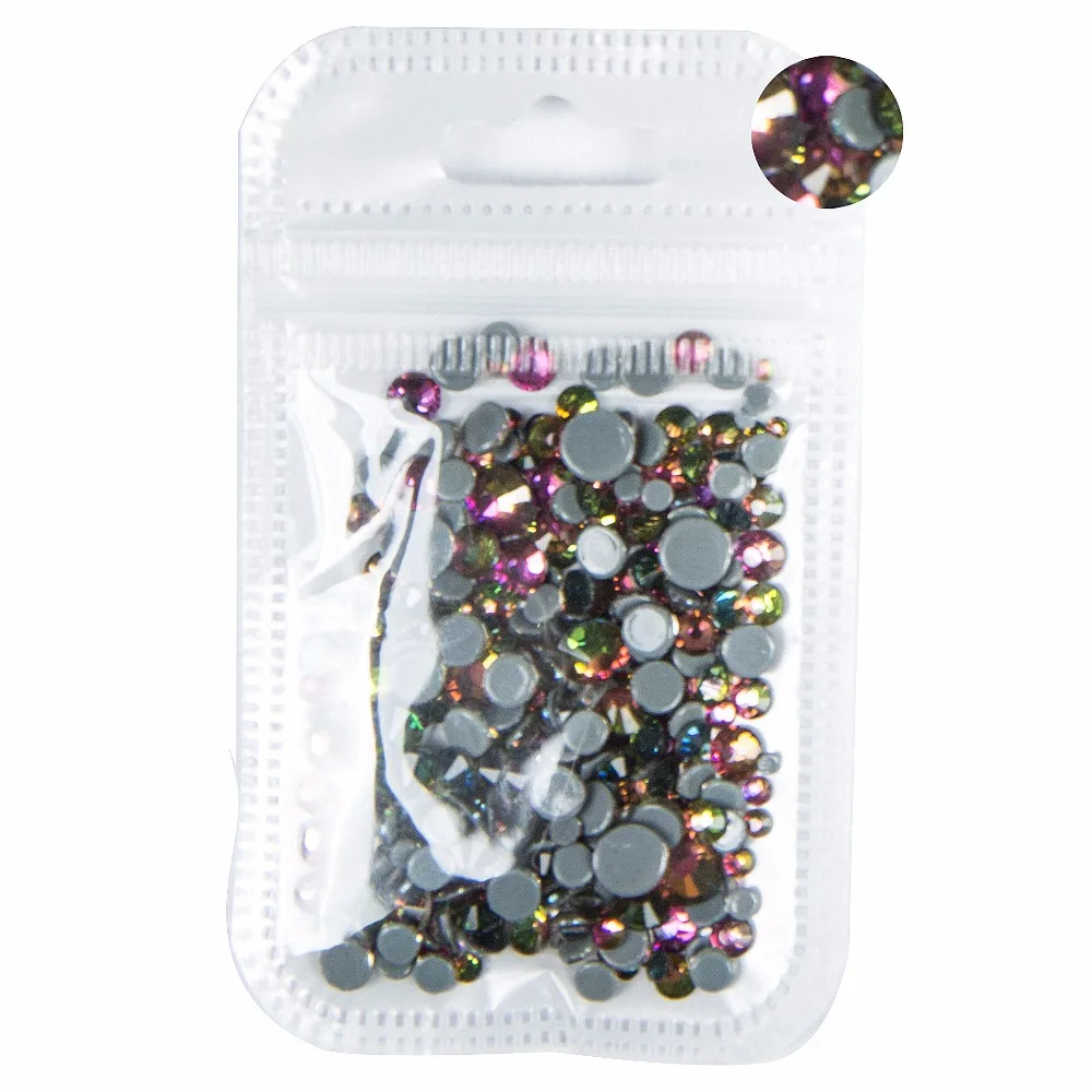 AAAA+ Best Quality Rainbow Mix Size Hot Fix Rhinestone More Shiny Super Bright Nail Art Hotfix Iron On Stones. 10Gram