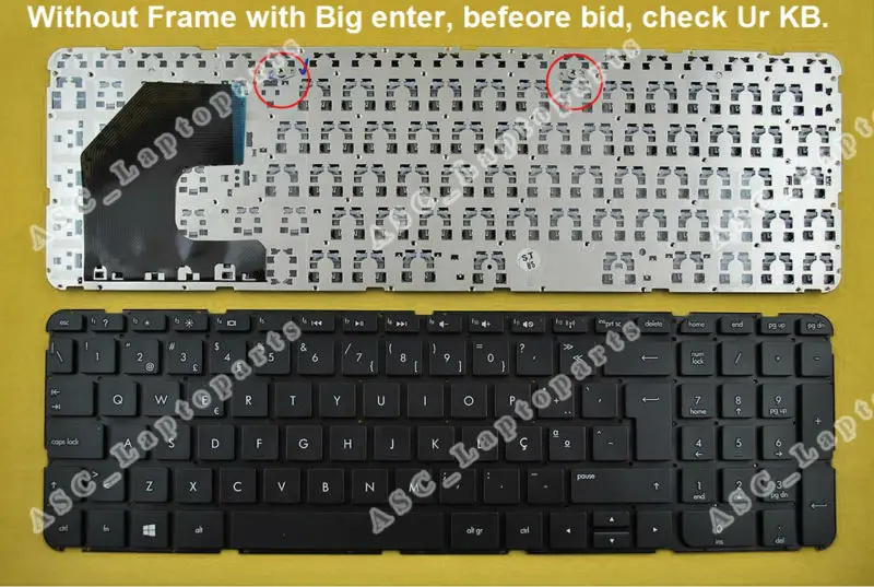 New PO Portuguese Teclado Keyboard For HP Pavilion 15z-b000 15-b104xx 15-b119wm 15-b120us Laptop Black Without Frame WIN8