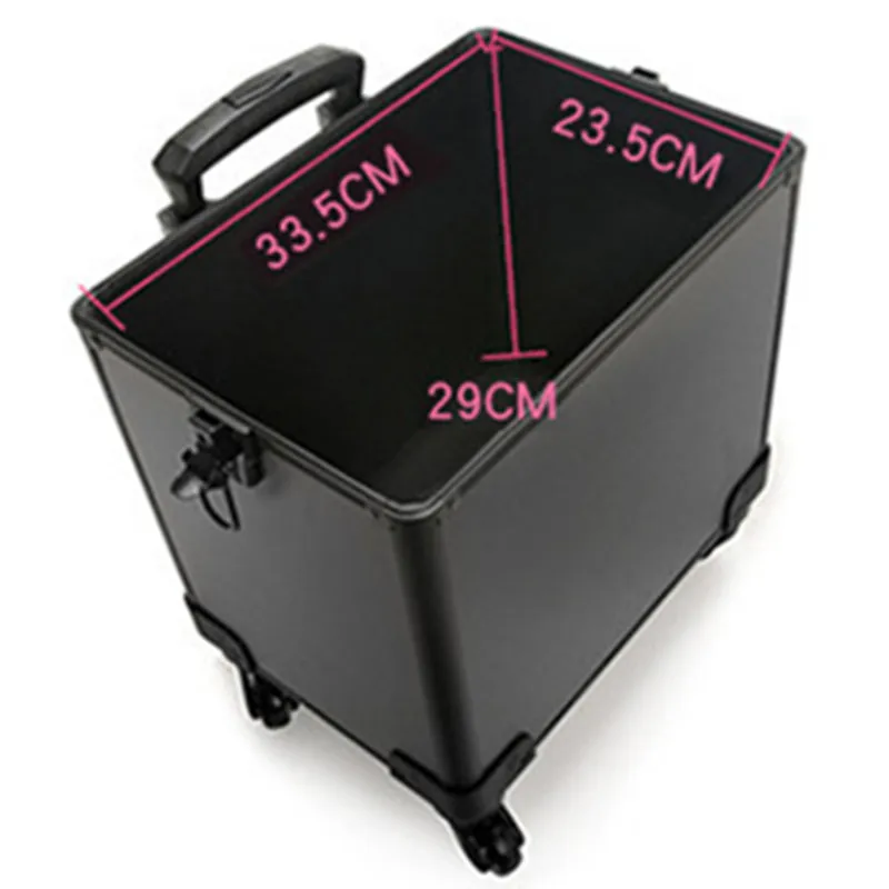 Brand Aluminum Frame 4 Layers Trolley Bags Makeup Box Beauty Case Wheel Professional Baggage Suitcase Travel Luggage Toolbox Bag