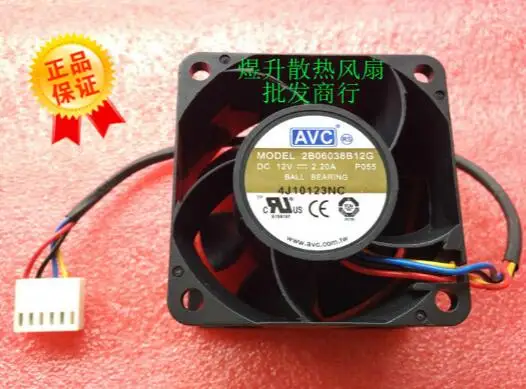 60*60*38 12V 2.20A 2B06038B12G 6CM four line violent server cooling fan