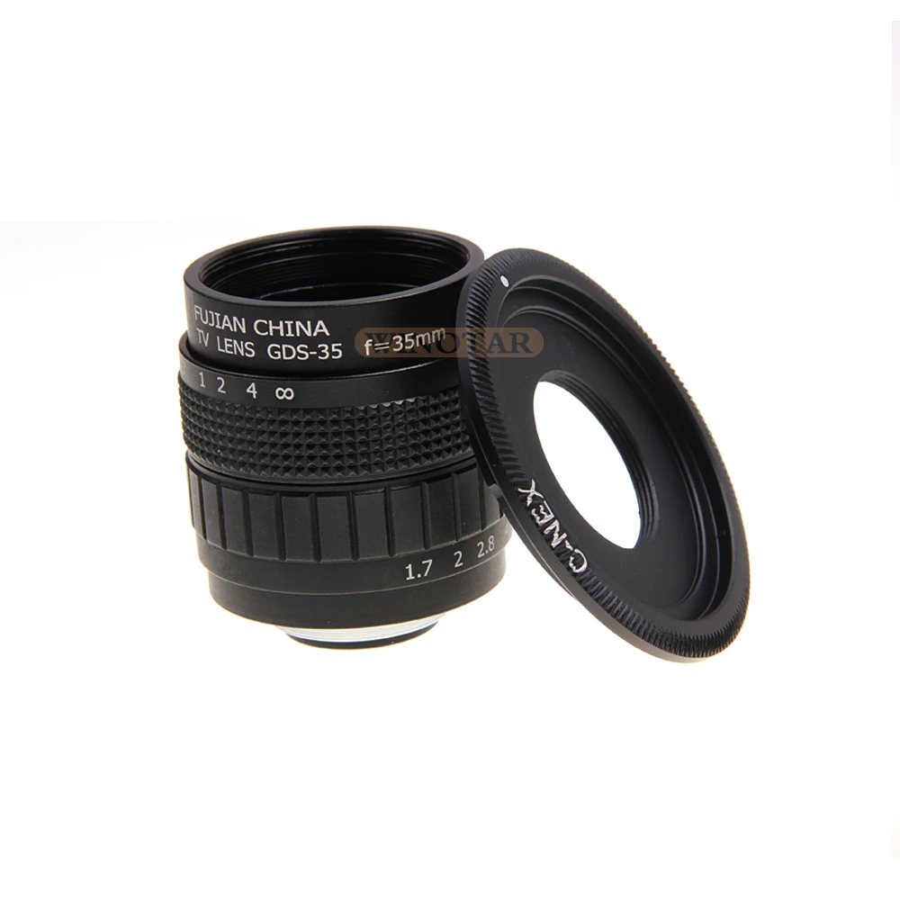 FUJIAN 35mm F1.7 CCTV TV Movie lens+C Mount+Macro ring for Sony E