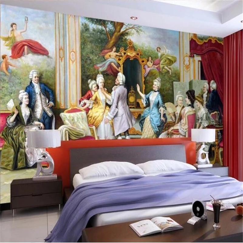 

beibehang Custom wallpaper 3d murals European character palace oil painting TV background wall living room bedroom 3d wallpaper