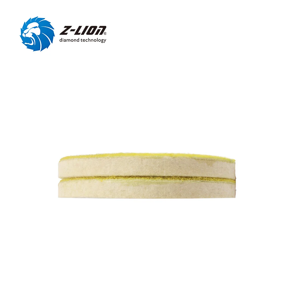 Z-LION 5 Inch Wool Felt Polishing Wheels 2pcs Fine Wool Polishing Buffing Pads Hook & Loop For Polisher Car Glass Metal Abrasive