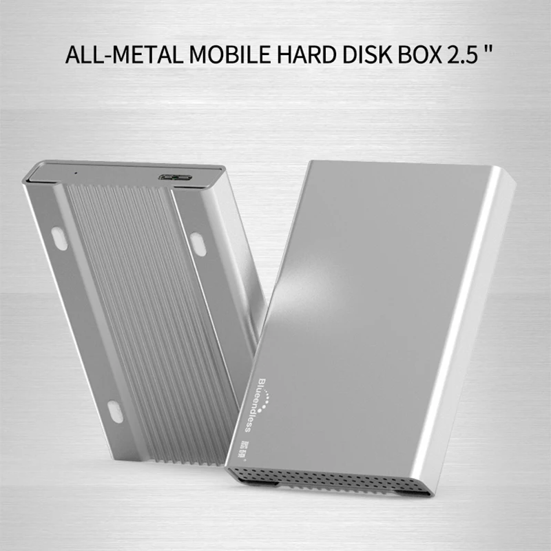 Alluminio Box E ALLOGGIAMENTI PER HDD Scatola Mobile Del Disco Rigido USB 3.0 da 2.5 "Notebook Hard Disk Caso Universale di Spessore All Metal Borsette blueendless
