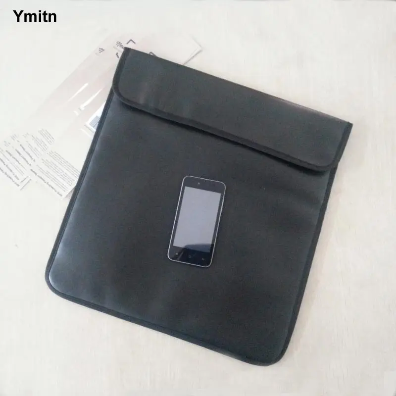 New Ymitn Double layer PU Bags RF Signal Blocker Anti-Radiation Shield Case Pouch 41x39cm for Large phone/computer