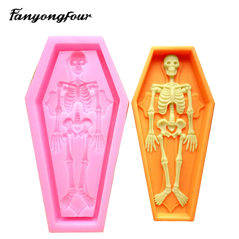 Terror Coffins Skull Cuff Cake Molds Chocolate Mold Baking Sugar Silicone Mold Cake Decoration Tools