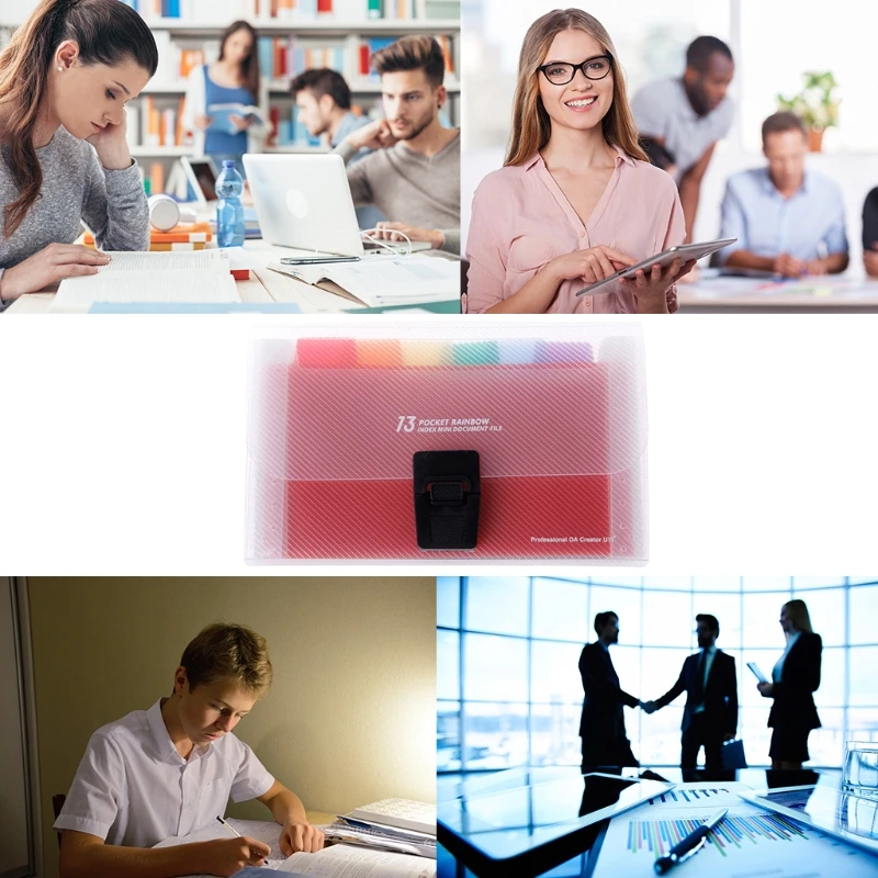 A6 Rainbow Mở Rộng Tài Liệu Hóa Đơn Thư Mục 13 Túi Trường Accordion Thư Mục