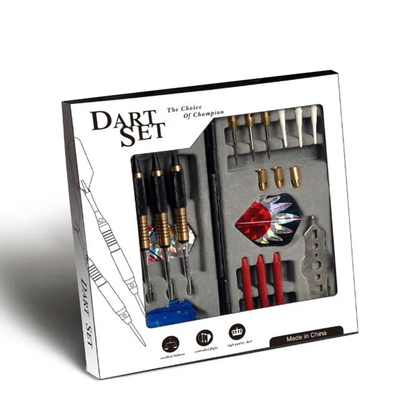 Hohe-Qualität Professionelle Messing Weichen Stahl Kopf Dart Nylon Stange Metall PET Dart Blatt Aluminium Legierung Welle Nadel Verpackung geschenk Box