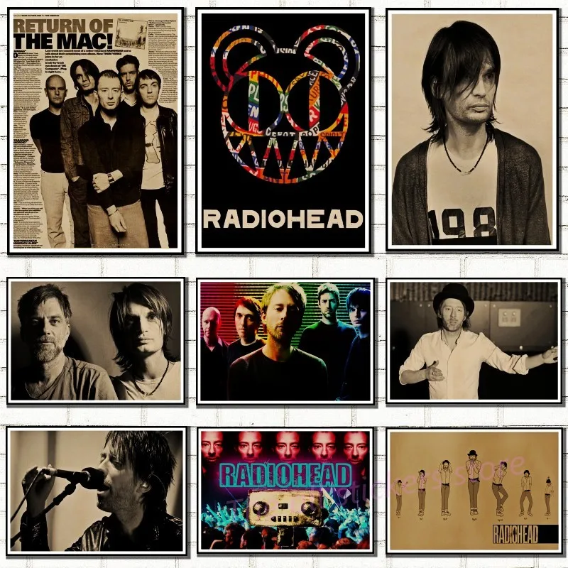 British band Radiohead poster retro nostalgia kraft paper decorative painting wall sticker/6040