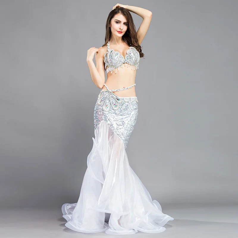 Belly Dance Performance Suit 2019 New Style Fashion Professional Sexy Senior Female Costume Women Fishtail Skirt Set Wear H4508