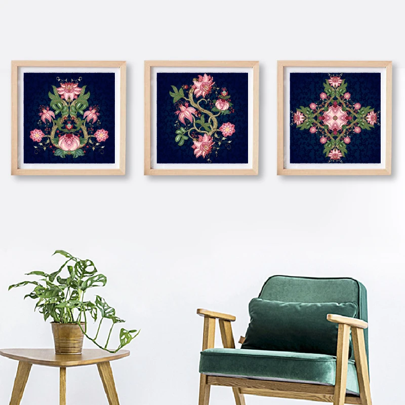 

Красивый Фантастический цветок с листьями, плакат, настенное искусство, Картина на холсте, индийские винтажные плакаты и принты, картины, домашний декор