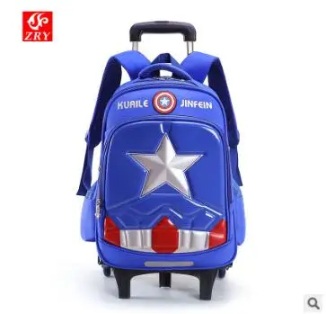 ZIRANYU School Bag with Trolley backpack for boys wheeled backpacks School Trolley bags On wheels School kids Travel Rolling Bag