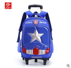 ZIRANYU – sac d'école à roulettes pour garçons, sac à dos à roulettes pour enfants