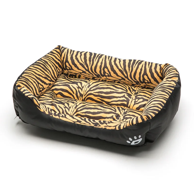 Fashion Pet Sofa Dog Beds Waterproof Bottom Soft Warm Cat Bed House Leopard Tiger Pattern Kennel  Breathable Pet Nest cama perro