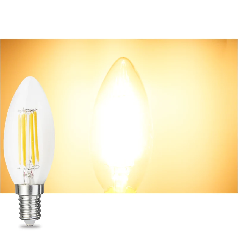 2 pezzi Per confezione C35 lampadine a filamento LED dimmerabili 2W 4W 6W 8W lampade Per illuminazione Edison lampadine retrò Per lampadario a incandescenza