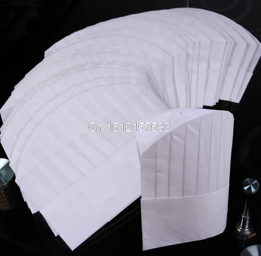 20Pcs (2โหล) Professional ทิ้งสีขาวกระดาษเชฟหมวก