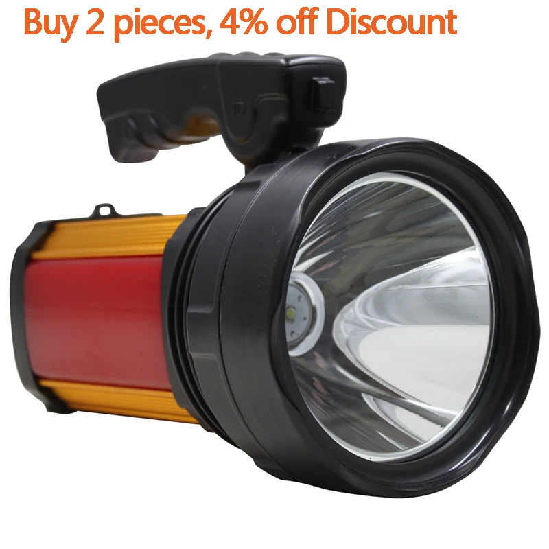 Portable Spotlights Led Work Light Rechargeable Searchlight Battery Camping Lights Lantern 3Modes With Flashlight Warning Light