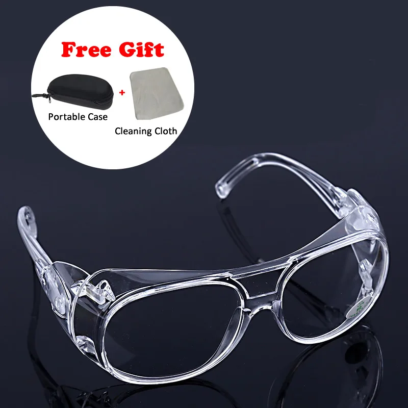 Work Safety Glasses Clear Lens With Case Impact-Resistant Anti-Splash Wind Dust Proof Protective Glasses For Eyes Protector