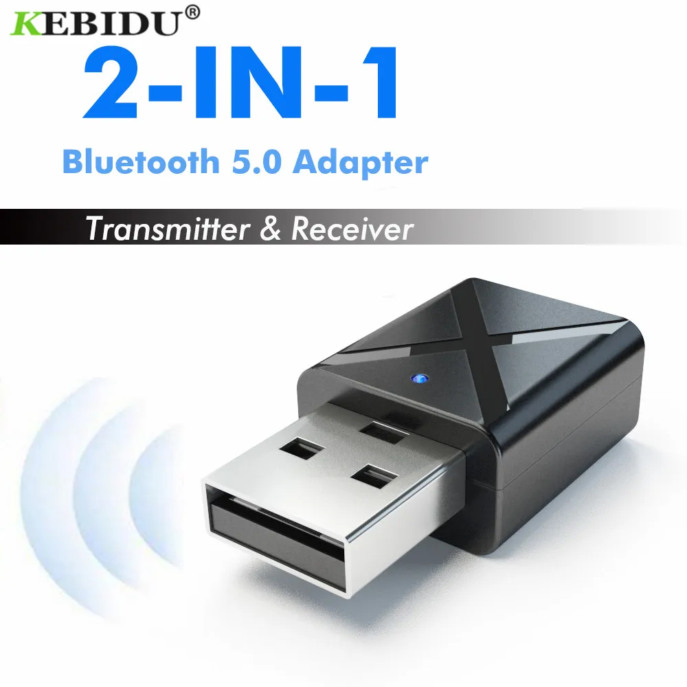 KEBIDU USB Wireless Receiver Transmitters Bluetooth V5.0 Audio Music Stereo adapter Dongle for TV PC Bluetooth Speaker Headphone