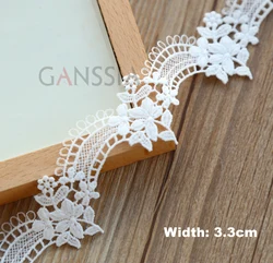 1yard Width:3.3cm Stylish Floret design Lace Water Soluble Lace Trimming Garment accessories Scrapbooking (ss-4789)