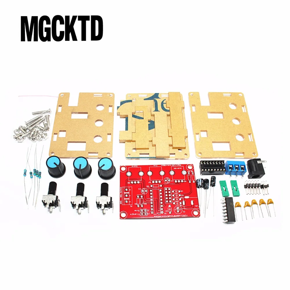 Function Signal Generator DIY Kit Sine/Triangle/Square Output 1Hz-1MHz Signal Generator Adjustable Frequency Amplitude XR2206