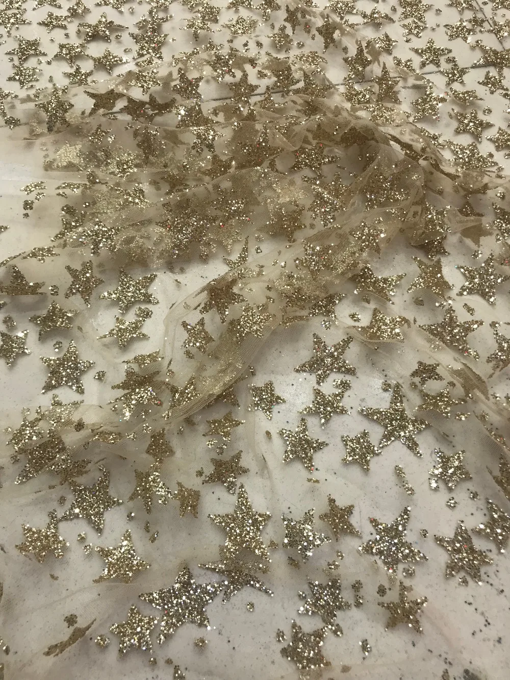 

Newest J-121112 african tulle mesh fabric sparkly glued glitter sequins lace fabric for party dress