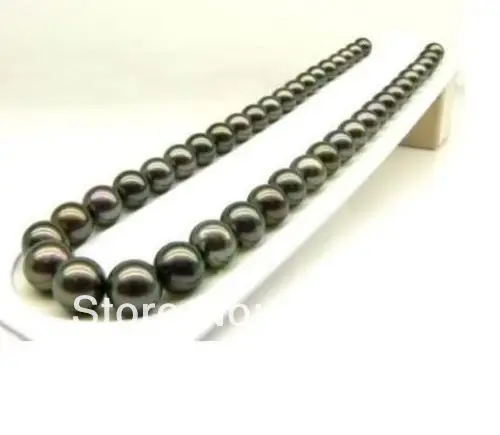 

HUGE 10-11 MM TAHITIAN BLACK PEARL NECKLACE 18"