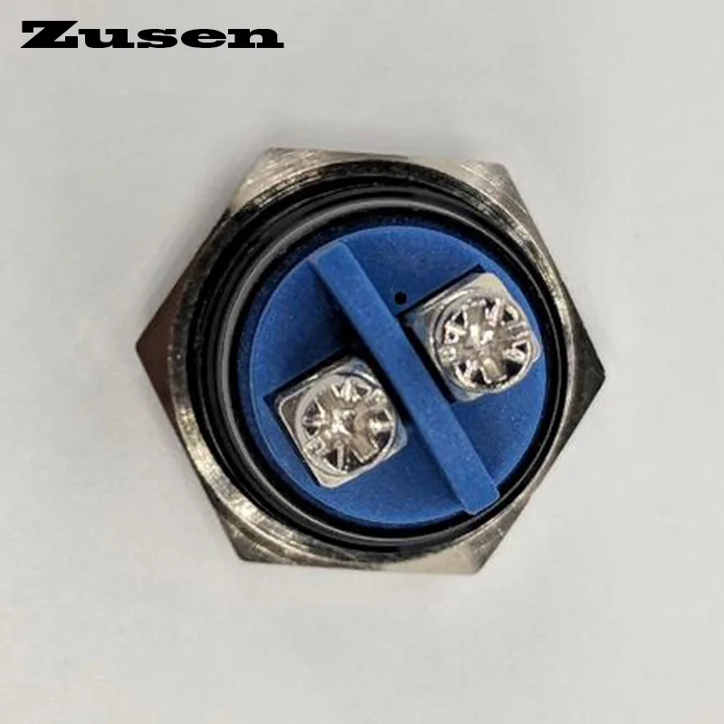 Interruttore a pulsante in metallo nero con poggiapolsi momentaneo Zusen da 16 mm impermeabile IP65