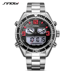 SINOBI Top Brand Luxury Watch Men Fashion Casual Sport Wrist Watches Dual Digital LED Clock Military Sports Relogio Masculino