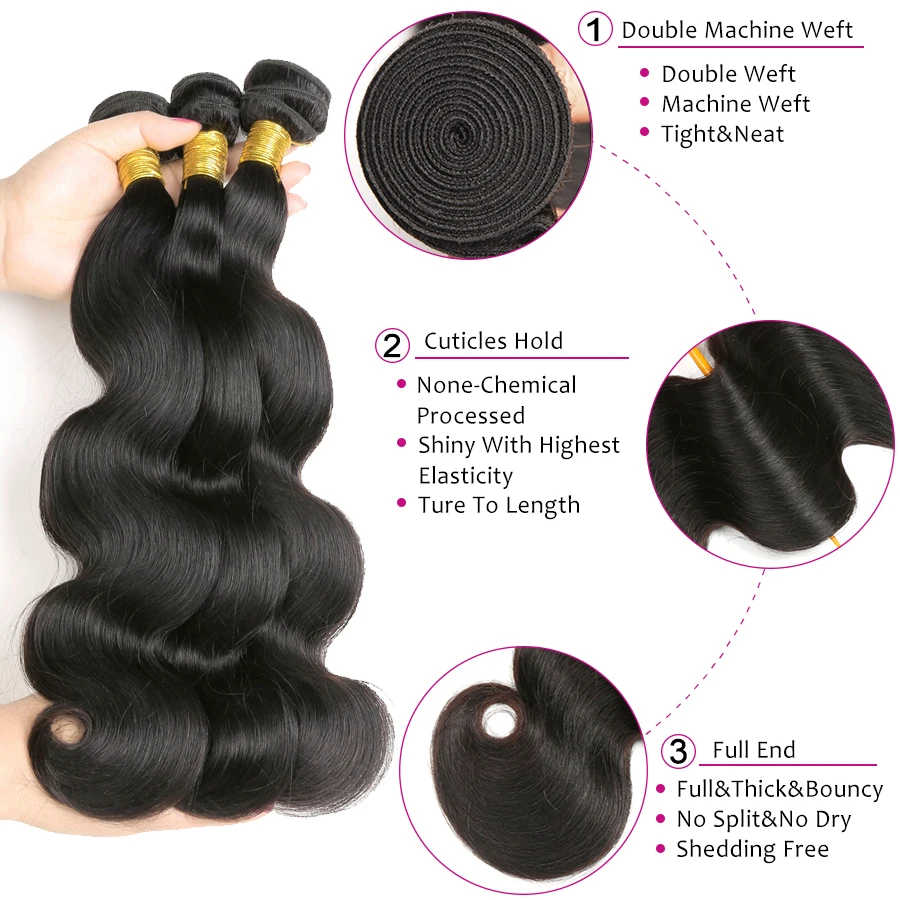 Beyo Body Wave Bundels Met Frontale Peruaanse Haar Bundels Met Sluiting Human Hair Bundels Met Kant Frontale Sluiting NonRemy Haar