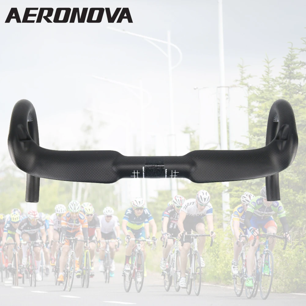 AERONOVA Carbon Road kierownica rowerowa 31.8 nawijanie roweru kierownica 3K/UD kierownica rowerowa z włókna węglowego Road Bike Drop Bars