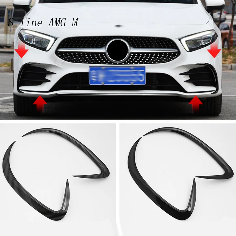 Car styling Front Head Side Mirror body Strip Fog light Cover Stickers Trim For Mercedes Benz A Class A180 A200 auto Accessories