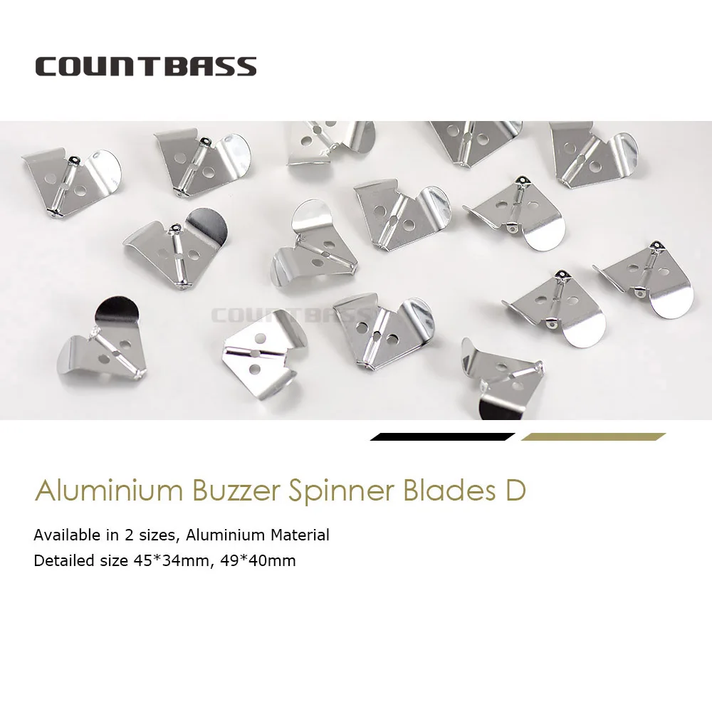 Countbass 50pcs Buzzer Spinner Blade with Holes, Aluminium material, Tackle Craft, Lure Components, DIY Buzzbait