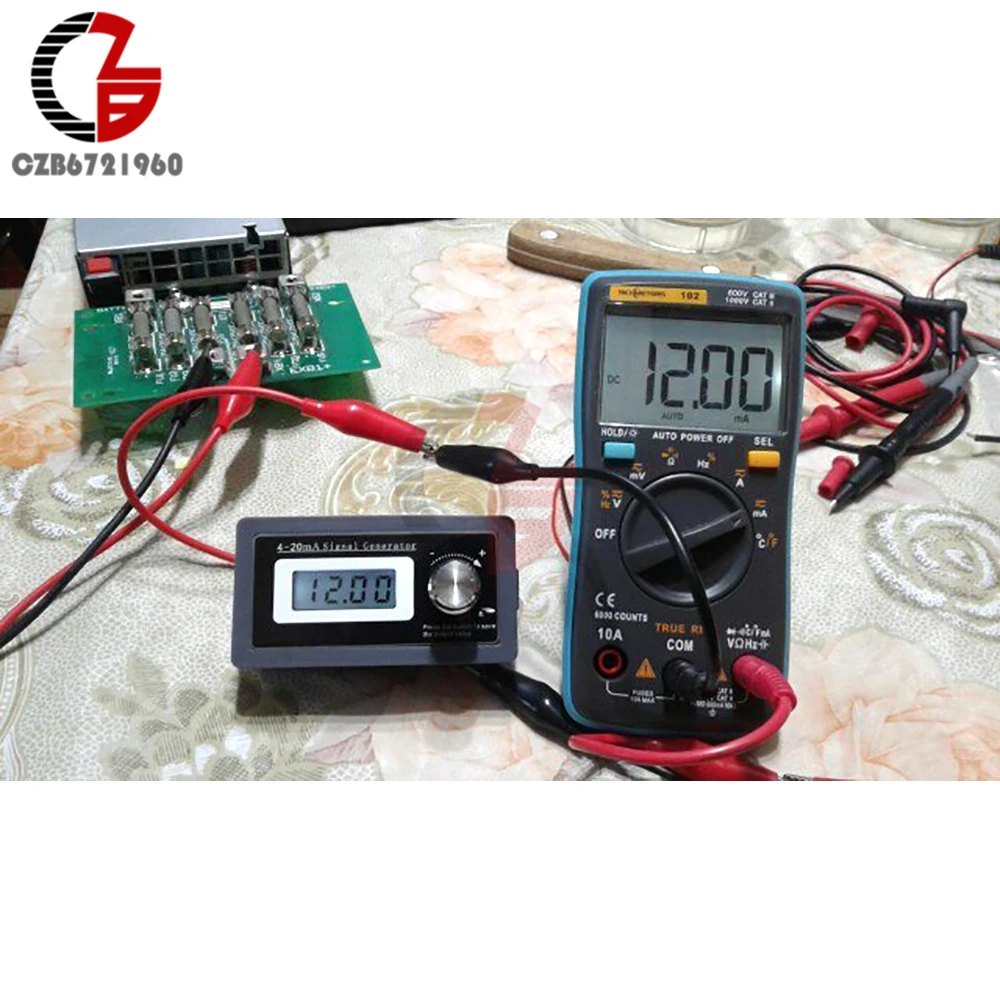 4-20mA LCD Digital Signal Generator DC Adjustable PLC Current Transmitter Tester Two Wire Output Dynamic Test DIY 24V