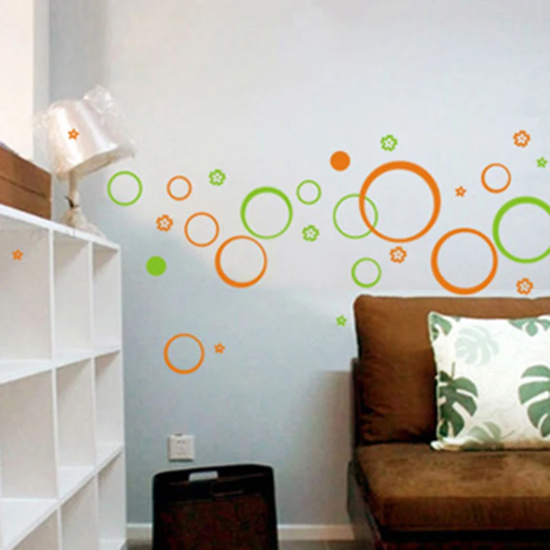 Polka Kreis Blumen Wand Aufkleber für Kinder Zimmer Kühlschrank DIY Runde Wandbild Poster Wohnkultur Neue Jahr Dekorationen Wand Abziehbilder