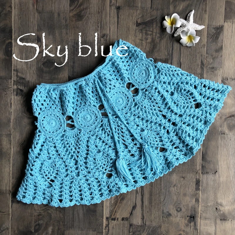 Nuovo Sexy Del Crochet Della Nappa Pannello Esterno Della Spiaggia di Cotone Costume Da Bagno Fuso Pannello Esterno Casual Spiaggia Corsa E Jogging