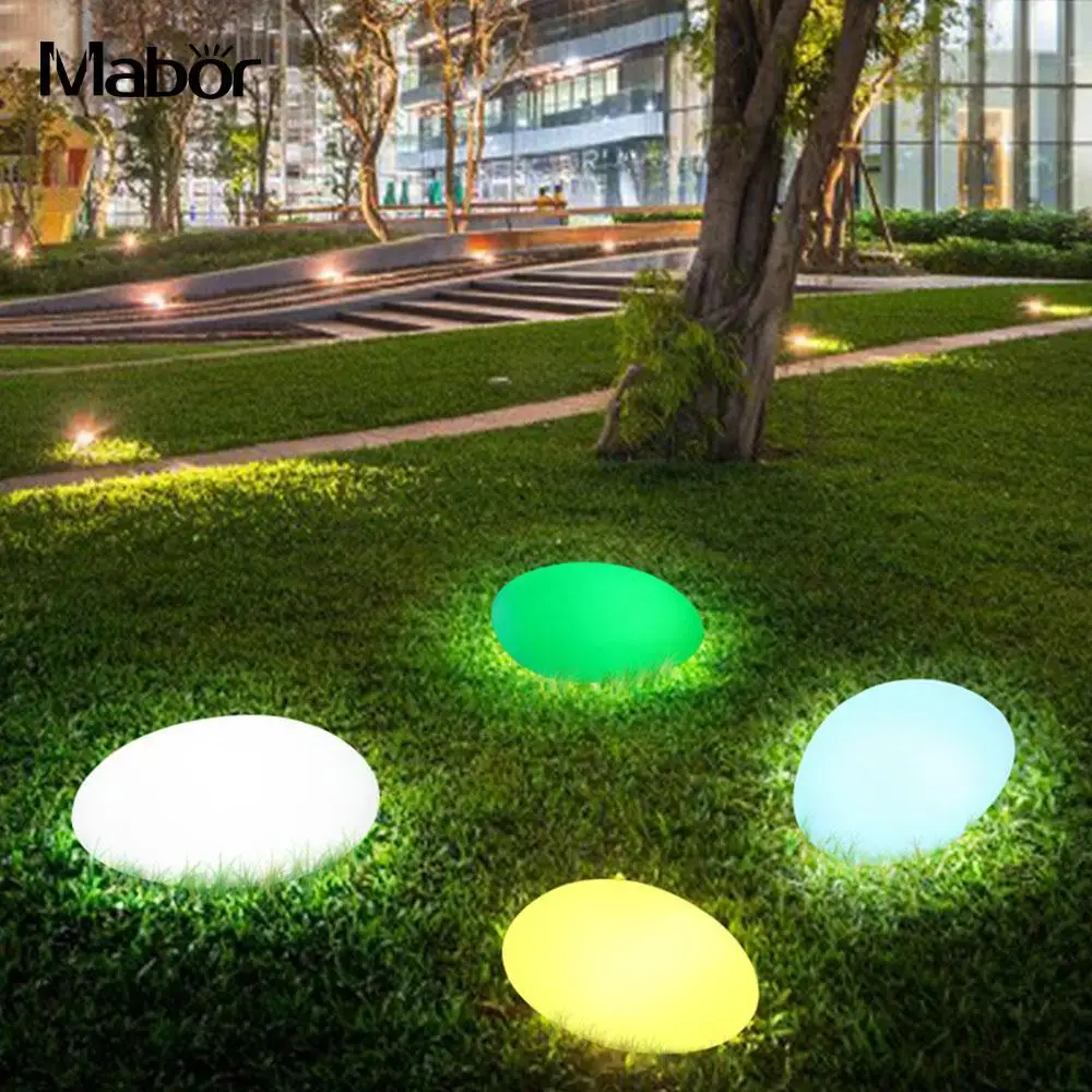 

LED Rechargeable Pebble Stone Lamp waterproof RGB Landscape Light Walkway Outdoor Lawn Garden Yard Path Decrative Light Lamp X