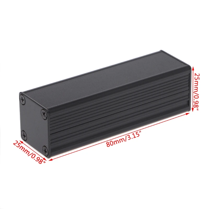 New DIY Extruded Electronic Project Aluminum Enclosure Case Black 80x25x25mm WF4458037