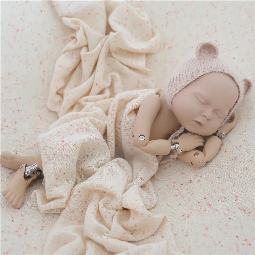 10 pieces/lot Dots Knit Baby Layer Swaddle Knit Wrap Grey Newborn Boy Wrap  Popcorn Swaddling Blanket Newborn Photography Props