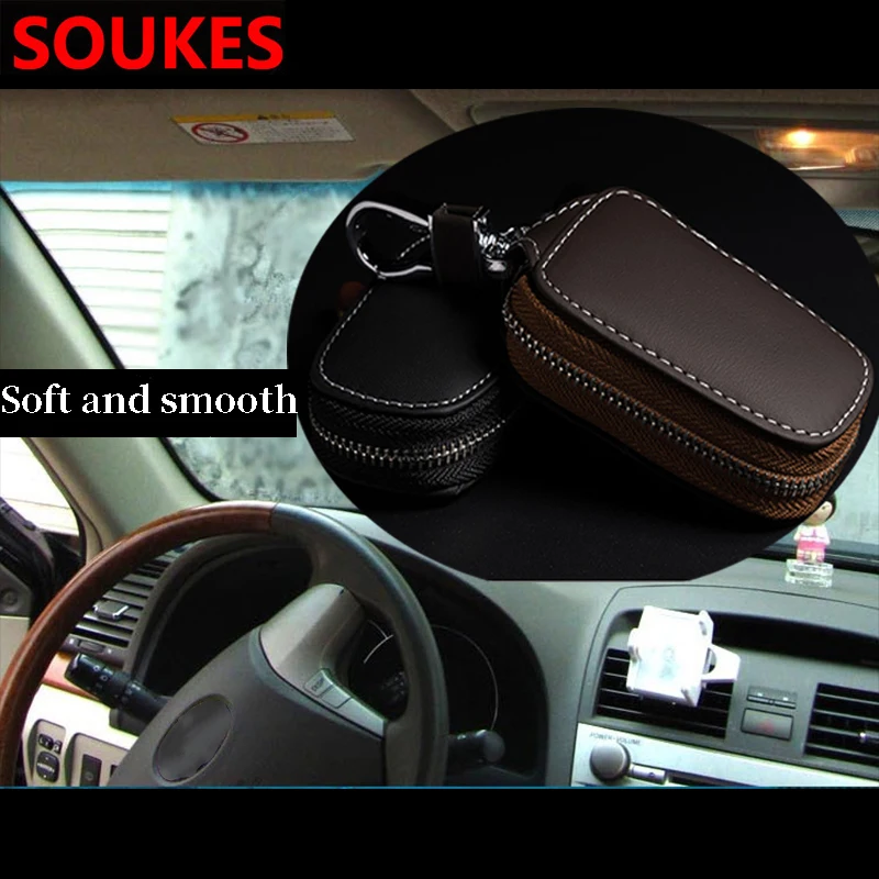 First Layer Leather Car Key Case Bag Box For Suzuki Swift Bmw F10 X5 E70 E30 F20 E34 G30 E92 E91 M Volvo XC90 S60 V40 S80