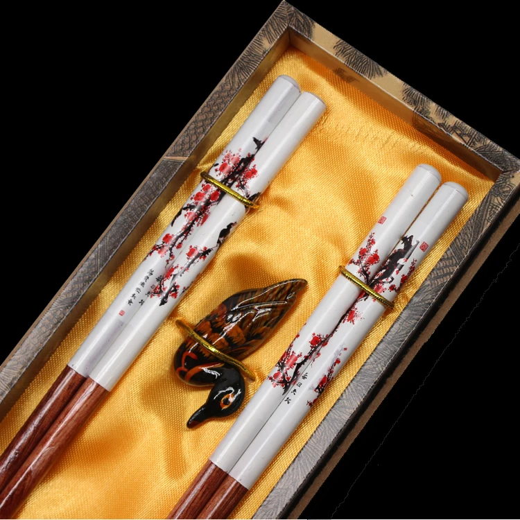 Essstäbchen aus Holz, Geschenkbox, Hochzeitsgeschenke, chinesische Merkmale, Überseegeschenke, Essstäbchen aus Holz, Essstäbchen-Set, Holzküche – Detail 9