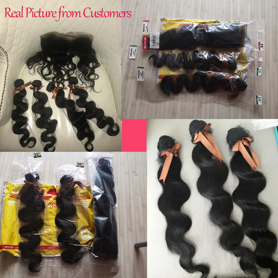 Styleicon Brazilian Body Wave with Closure 13X4 Lace Frontal Body Wave 4 Bundles with Closure Human Hair Bundles with Frontal