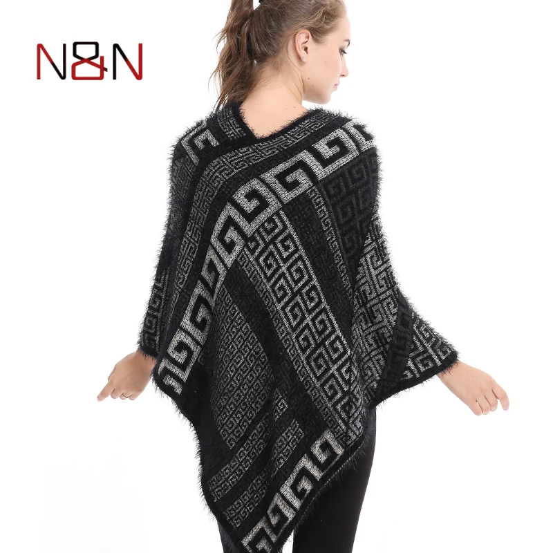 2024 New Casual Women Poncho Elasticity Plus Size Scarf Soft Plush Batwing Sleeveless Fashion Pullover Capes