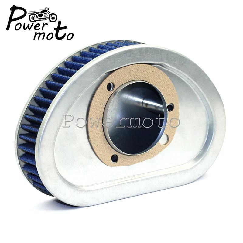 Blue Motorcycle High-Flow Air Filter Air Cleaner For Harley Dyna Fat Bob Super Street Glide Custom FXD FLD FXDB FXDC 2008-2015