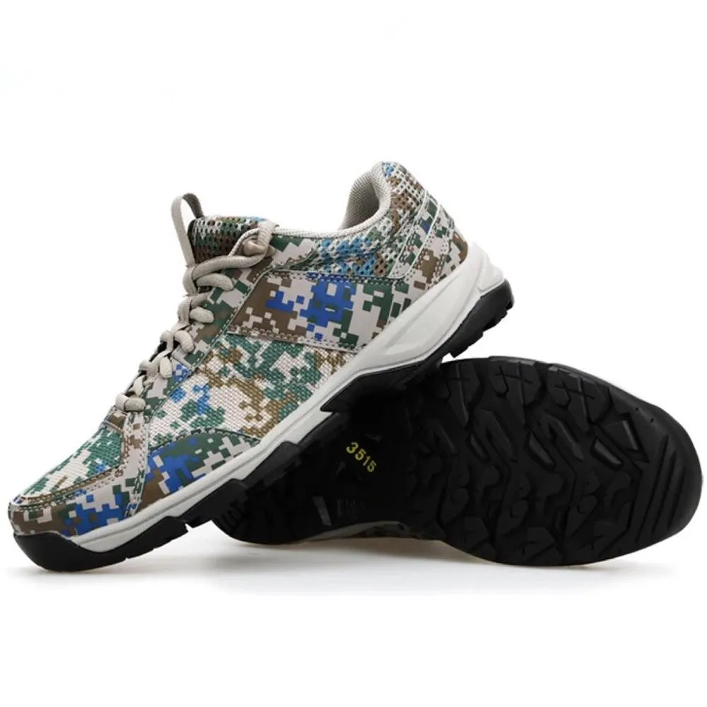 

Spring Summer Men Women Outdoor Sports Climbing Hiking Ultralight Training Net Lace Up Shoes Breathable Camouflage Mesh Sneakers